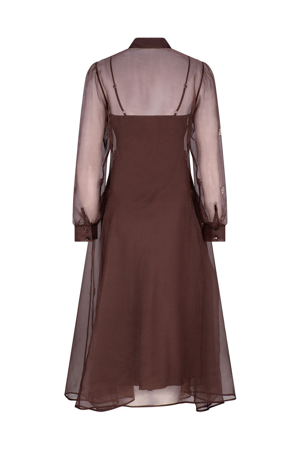 HIBA EMBELLISHED DRESS - GANACHE