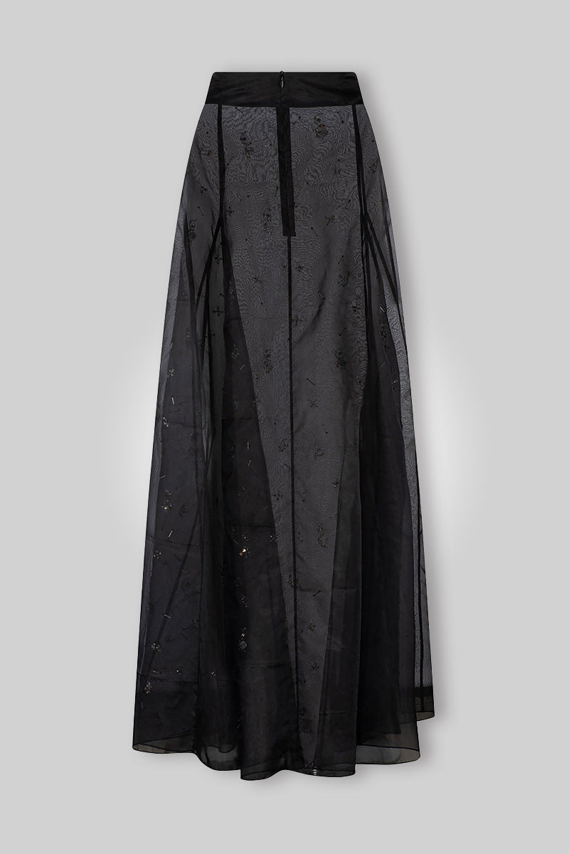 FREYA EMBELLISHED SKIRT - NOIR