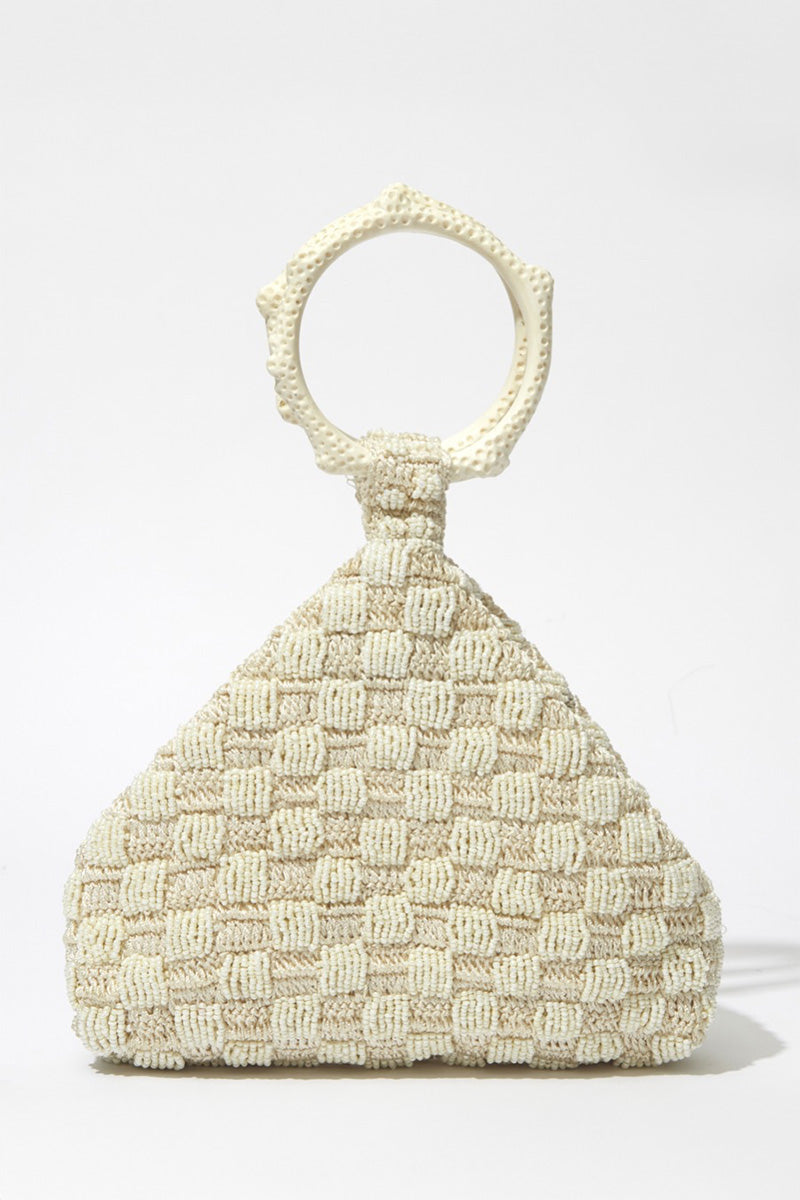 THE HOLD | INTIMATE EXCHANGE BEADED BAG-WHITE