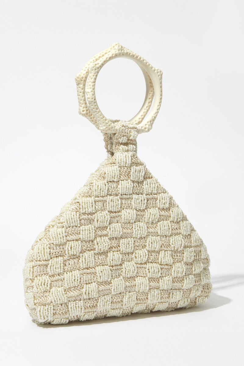 THE HOLD | INTIMATE EXCHANGE BEADED BAG-WHITE