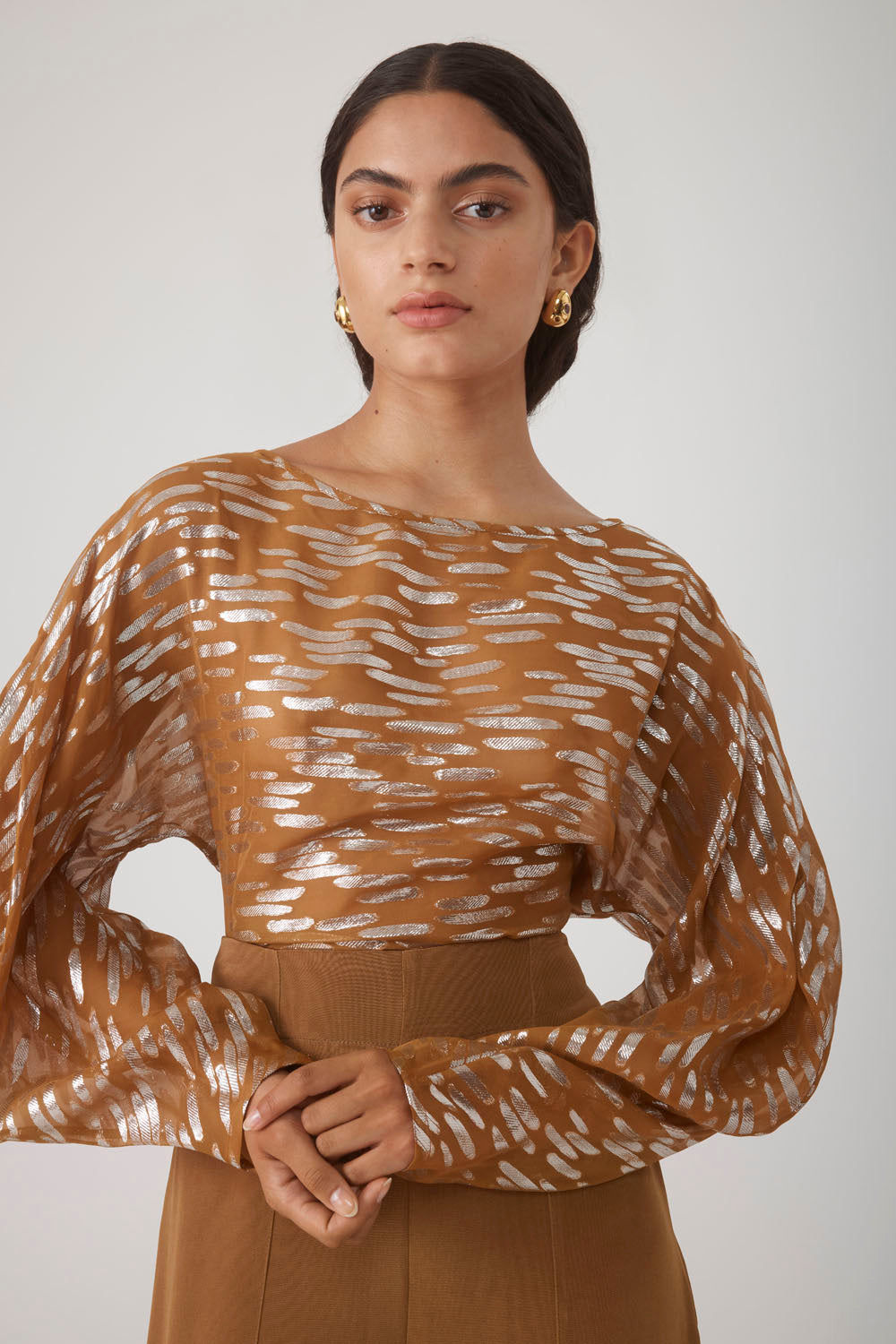 ROOHI WRAP TOP- METALLIC RUST