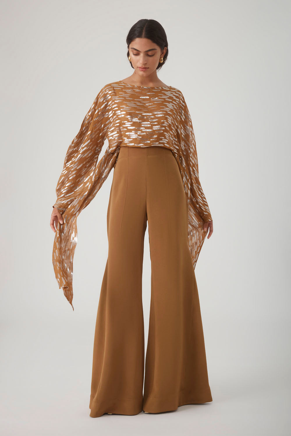 ROOHI WRAP TOP- METALLIC RUST