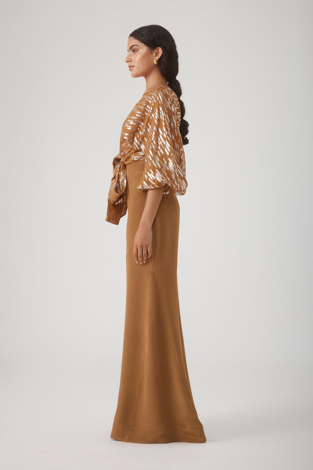 ROOHI WRAP TOP- METALLIC RUST