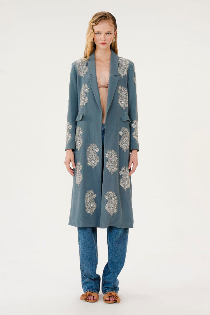 ORNATE PAISLEY COAT - DUSK