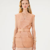 REEZ SILK GILET - NUDE