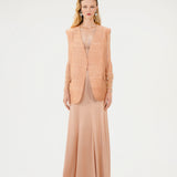 REEZ SILK GILET - NUDE