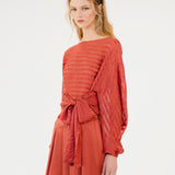 ROOHI STRIPE TOP - BERRY