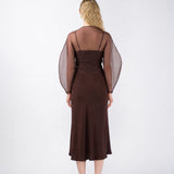 ROOHI ORGANZA TOP - GANACHE