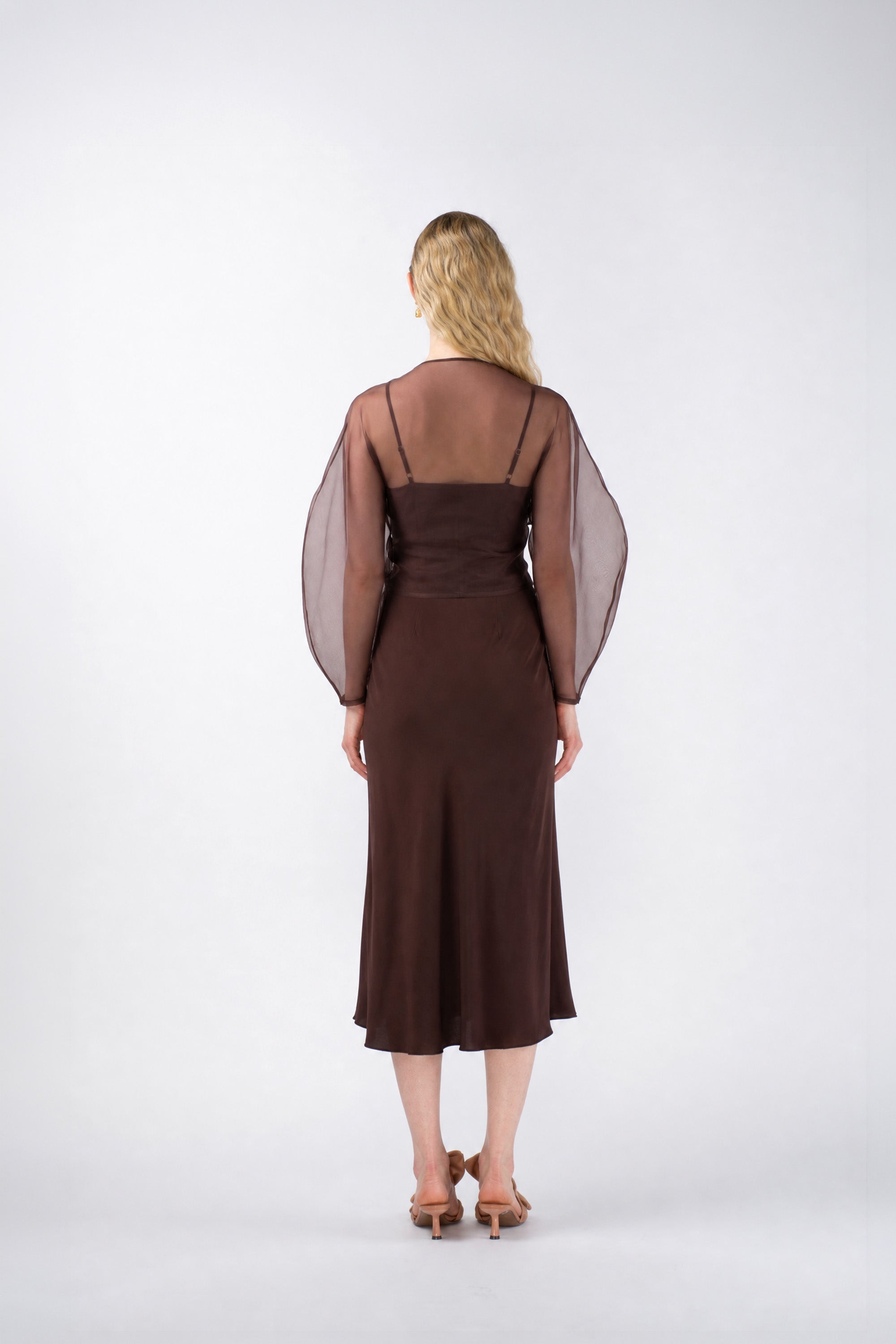 ROOHI ORGANZA TOP - GANACHE