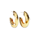 SAUCER HOOPS IN DOTTED PEARL