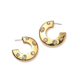 SAUCER HOOPS IN DOTTED PEARL