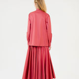 SAYA FRINGED SHIRT - BERRY