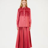 SAYA FRINGED SHIRT - BERRY