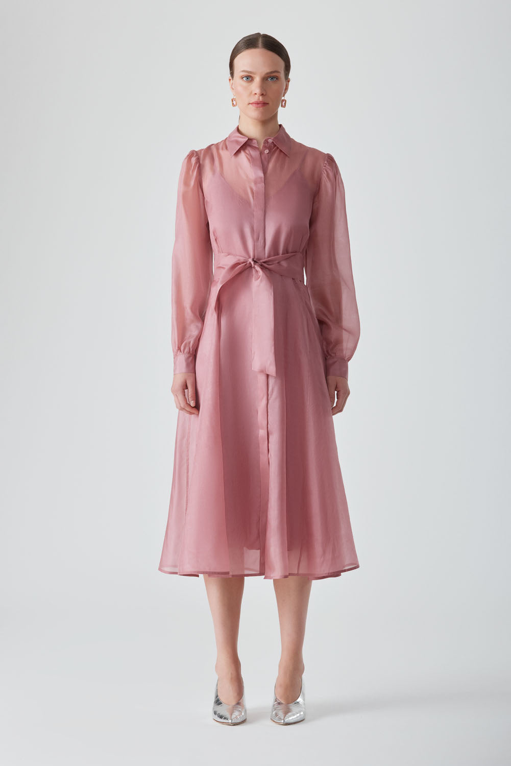 HIBA SHIRT DRESS -PINK SALT