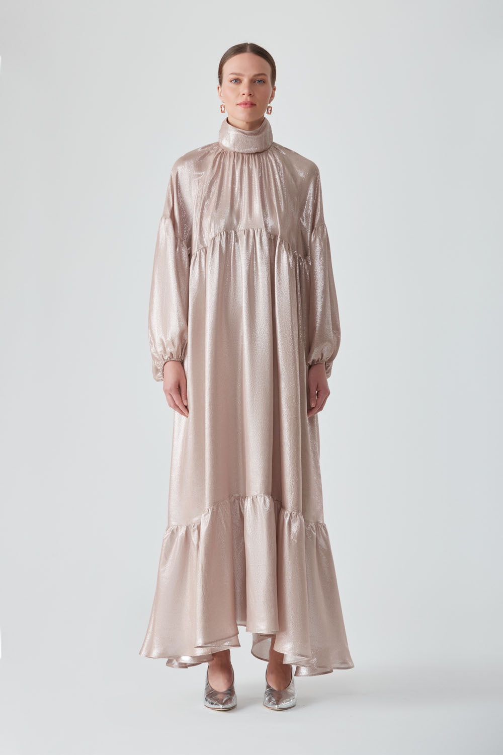 AYAF MAXI DRESS - SEASHELL METALLIC