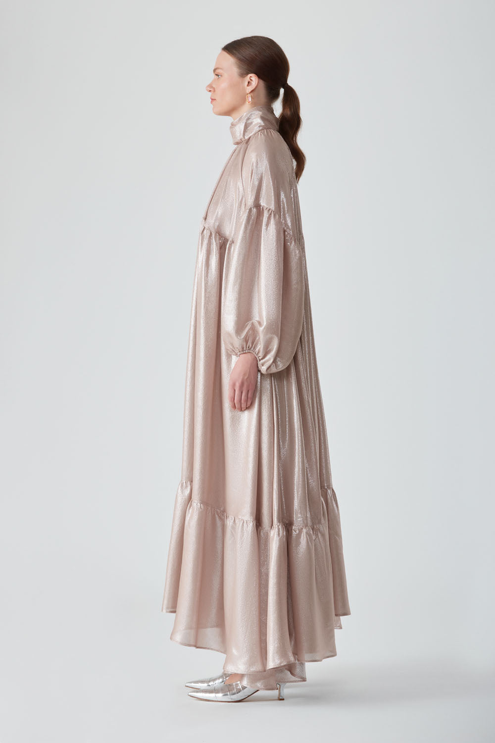 AYAF MAXI DRESS - SEASHELL METALLIC