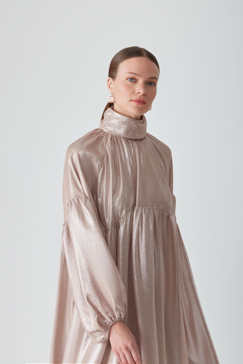 AYAF MAXI DRESS - SEASHELL METALLIC