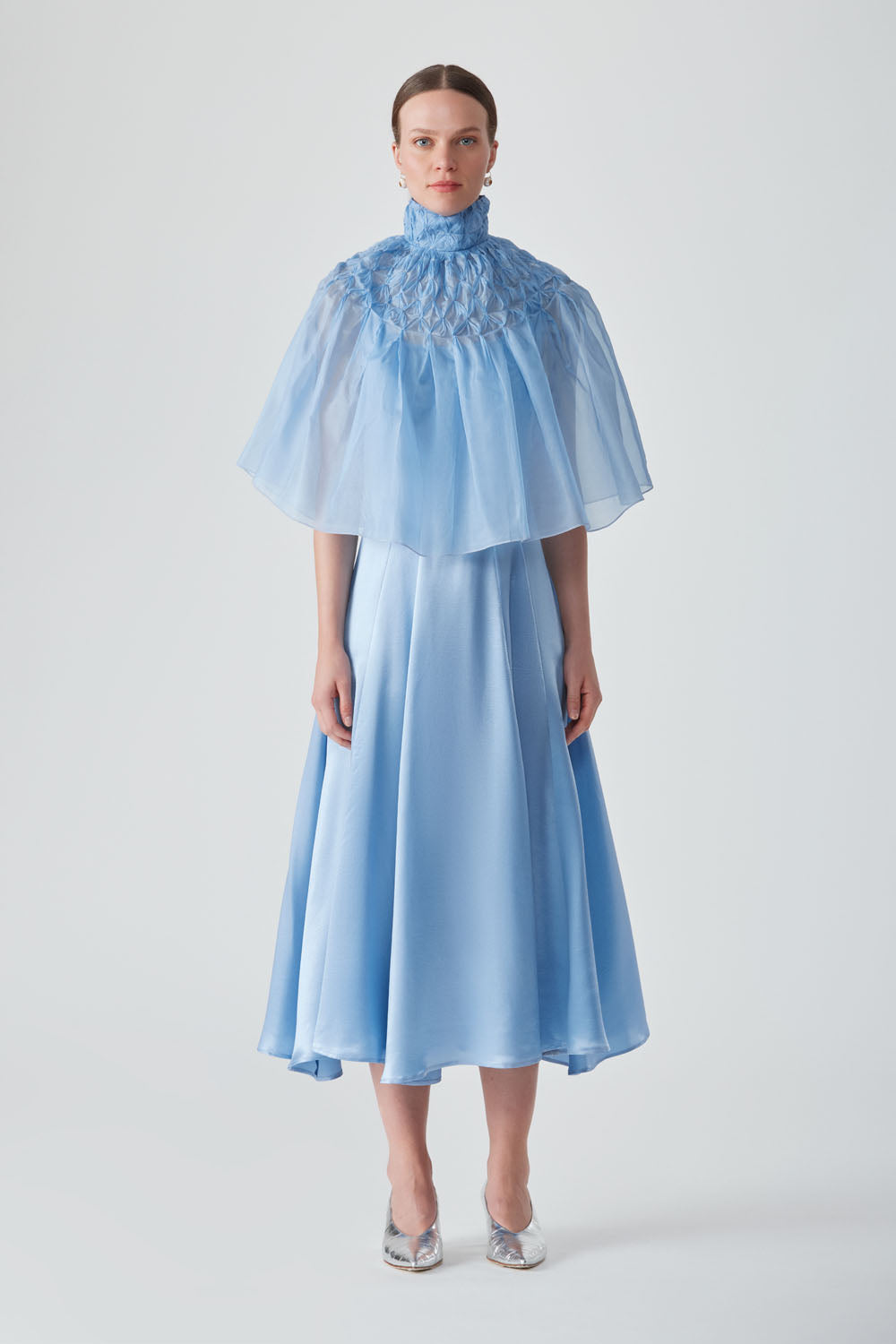 HAND-SMOCKED ORGANZA CAPE-RIVER