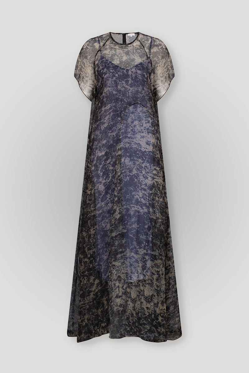 UMA MAXI DRESS-ROSE PETAL PRINT