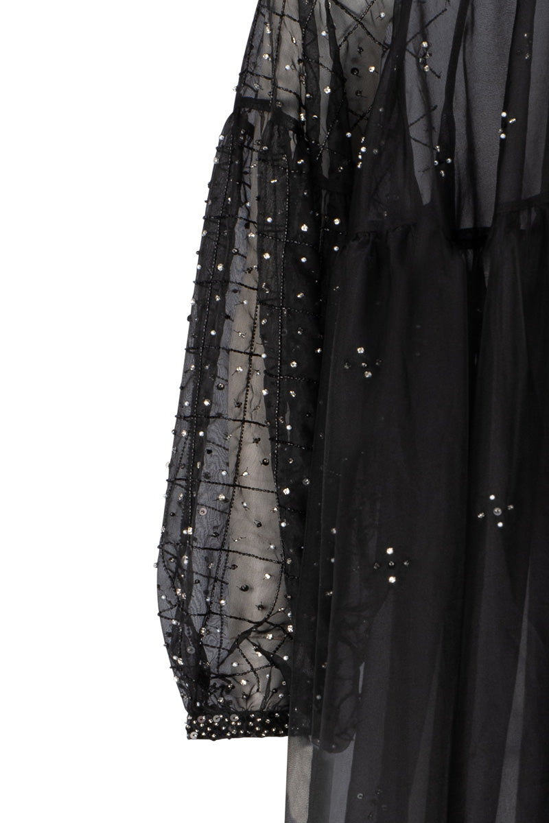 AYAF EMBELLISHED DRESS - NOIR