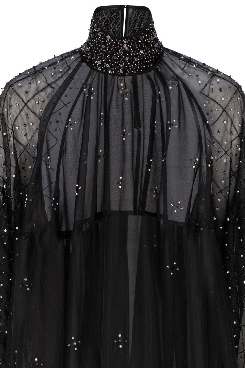 AYAF EMBELLISHED DRESS - NOIR