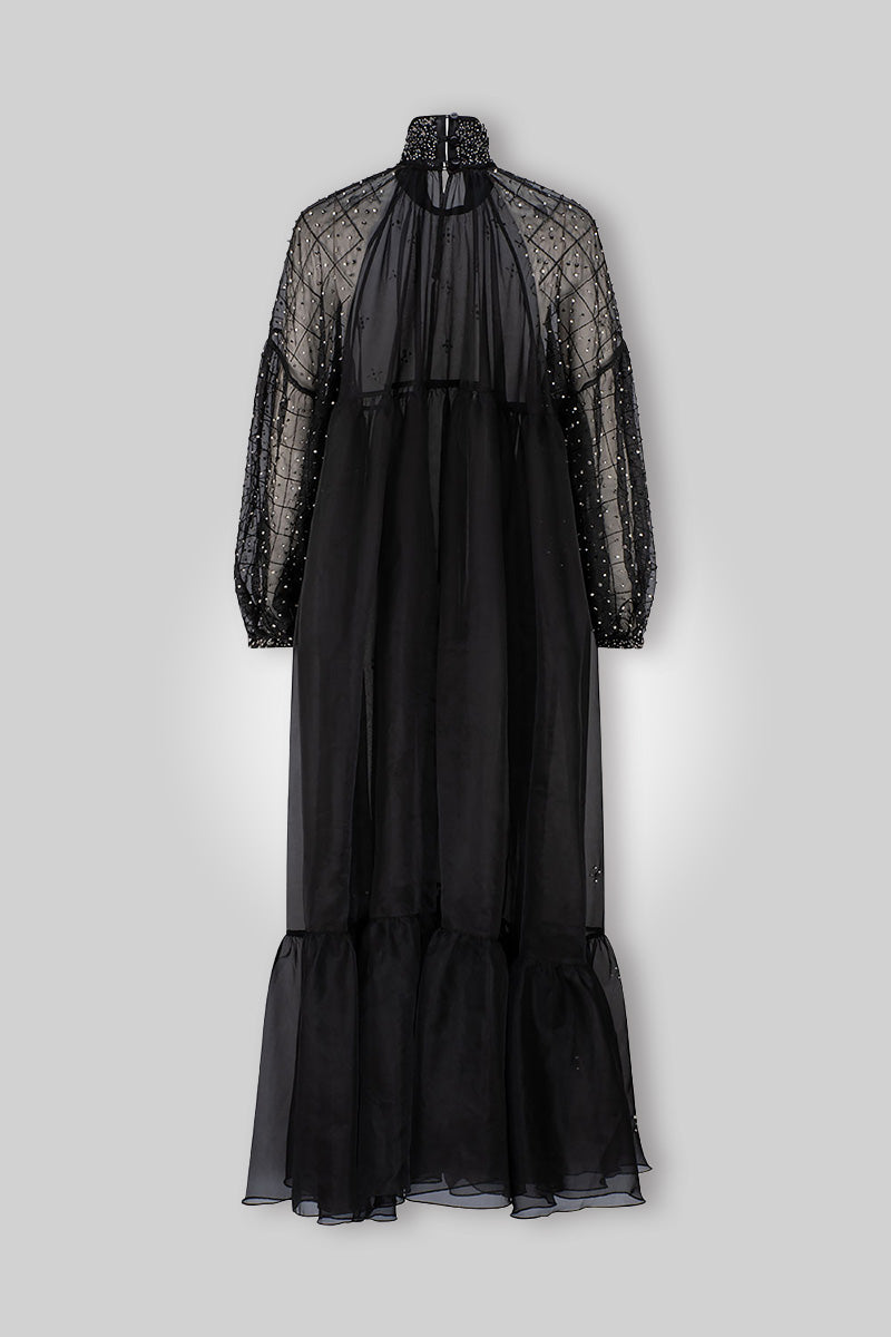 AYAF EMBELLISHED DRESS - NOIR