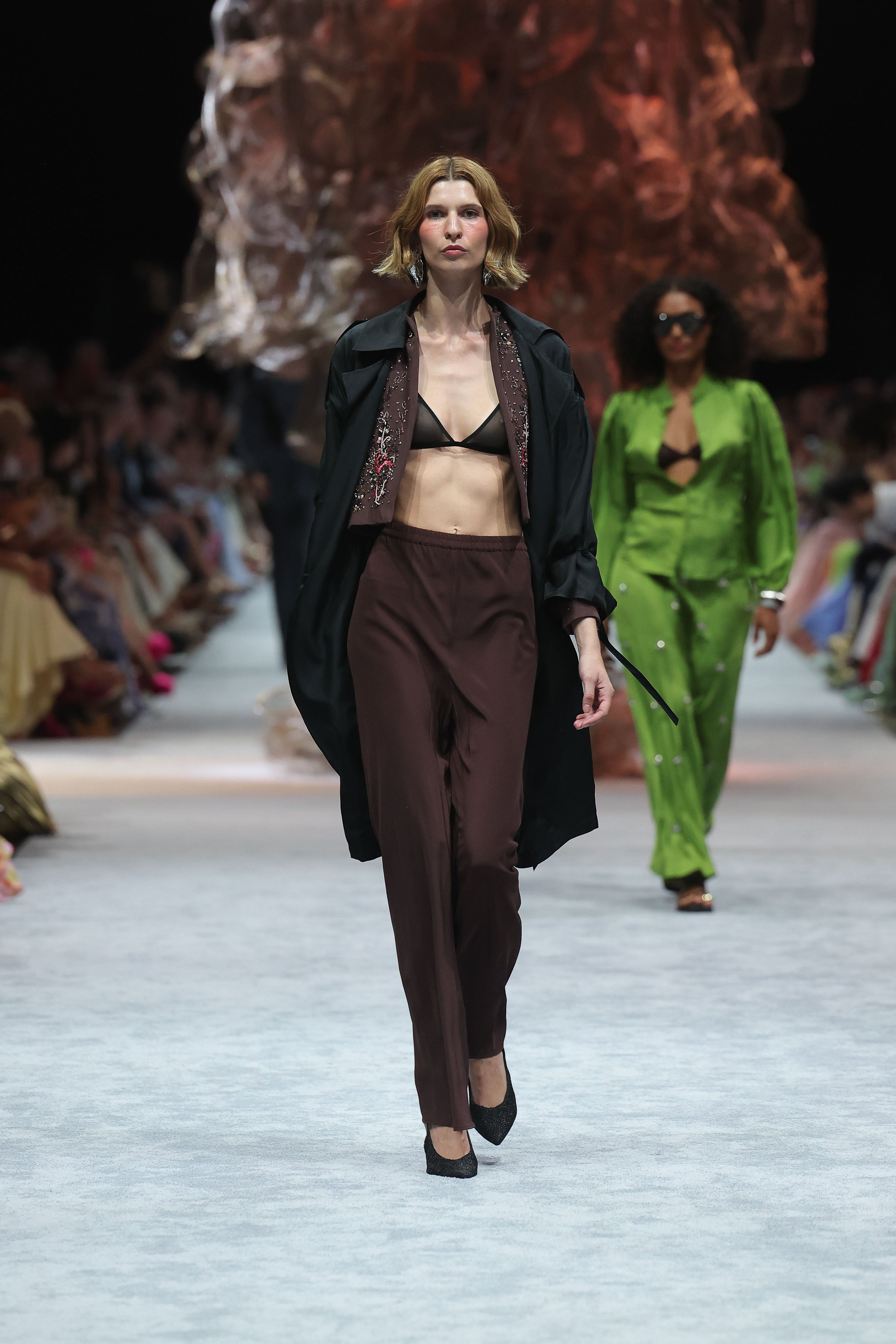 JANNAT SILK TWILL TRENCH - NOIR