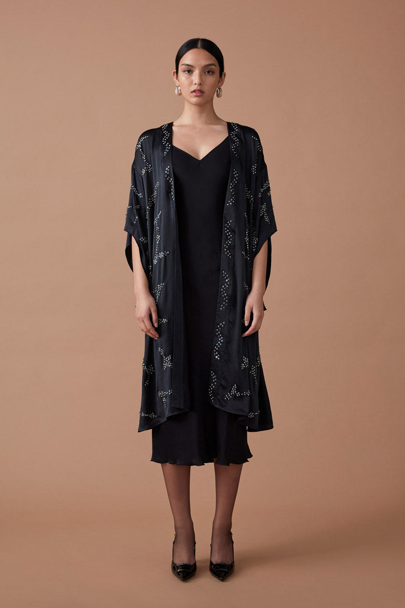 BIBI EMBELLISHED KIMONO - NOIR