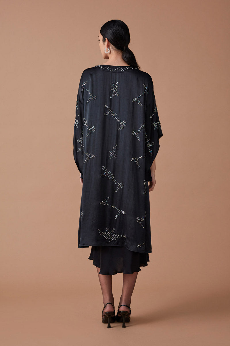 BIBI EMBELLISHED KIMONO - NOIR