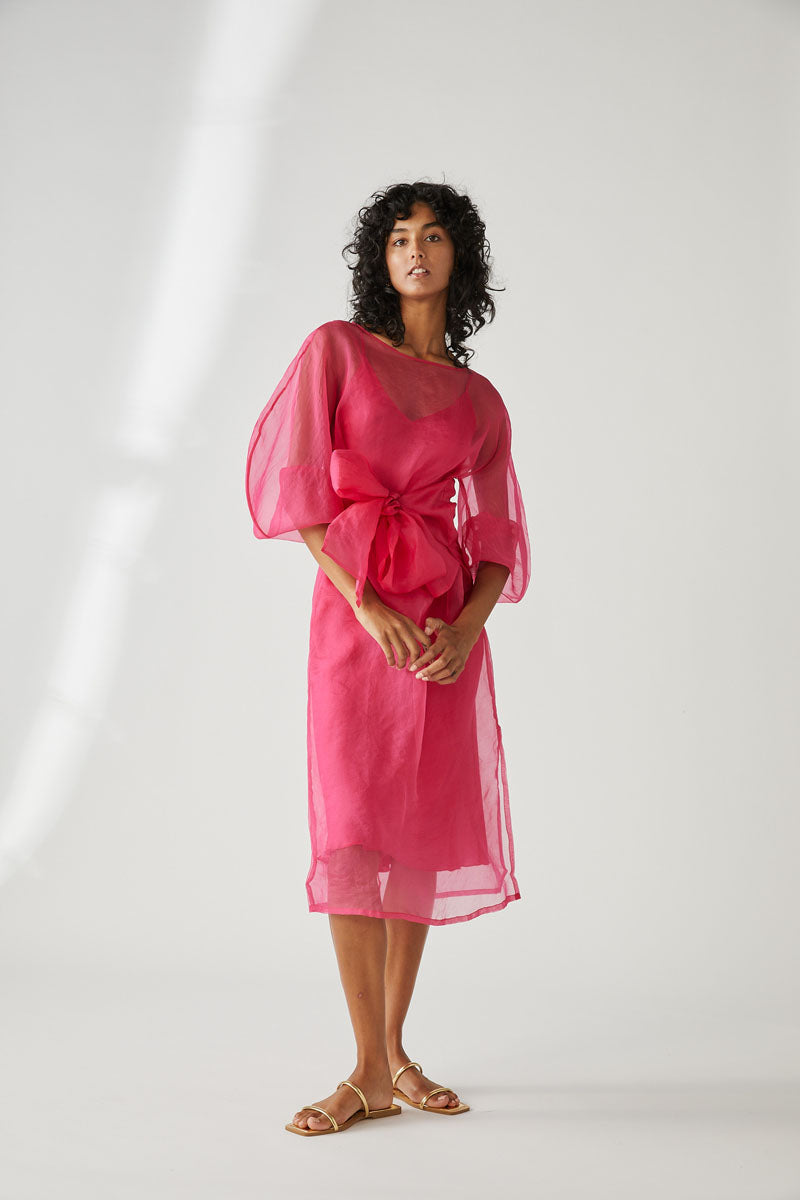 LIBA ORGANZA DRESS - MAGENTA