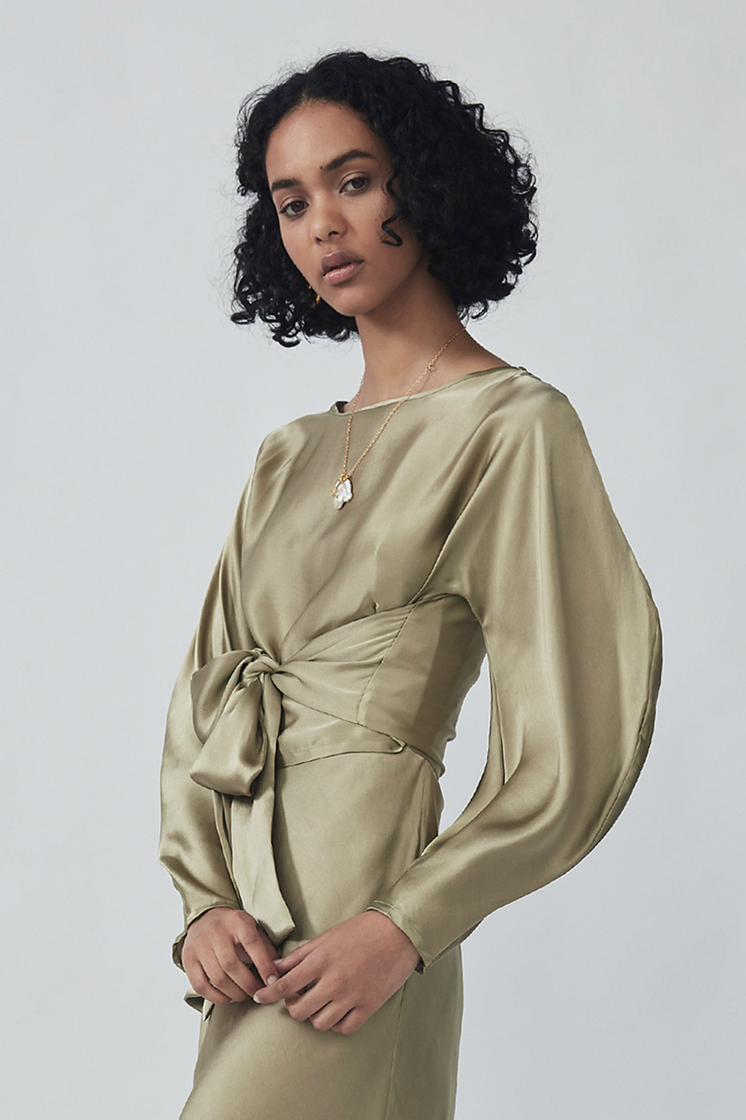 ROOHI WRAP TOP - SAFFRON