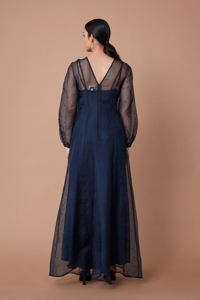 ZORA EMBELLISHED MAXI DRESS - DEEP BLUE