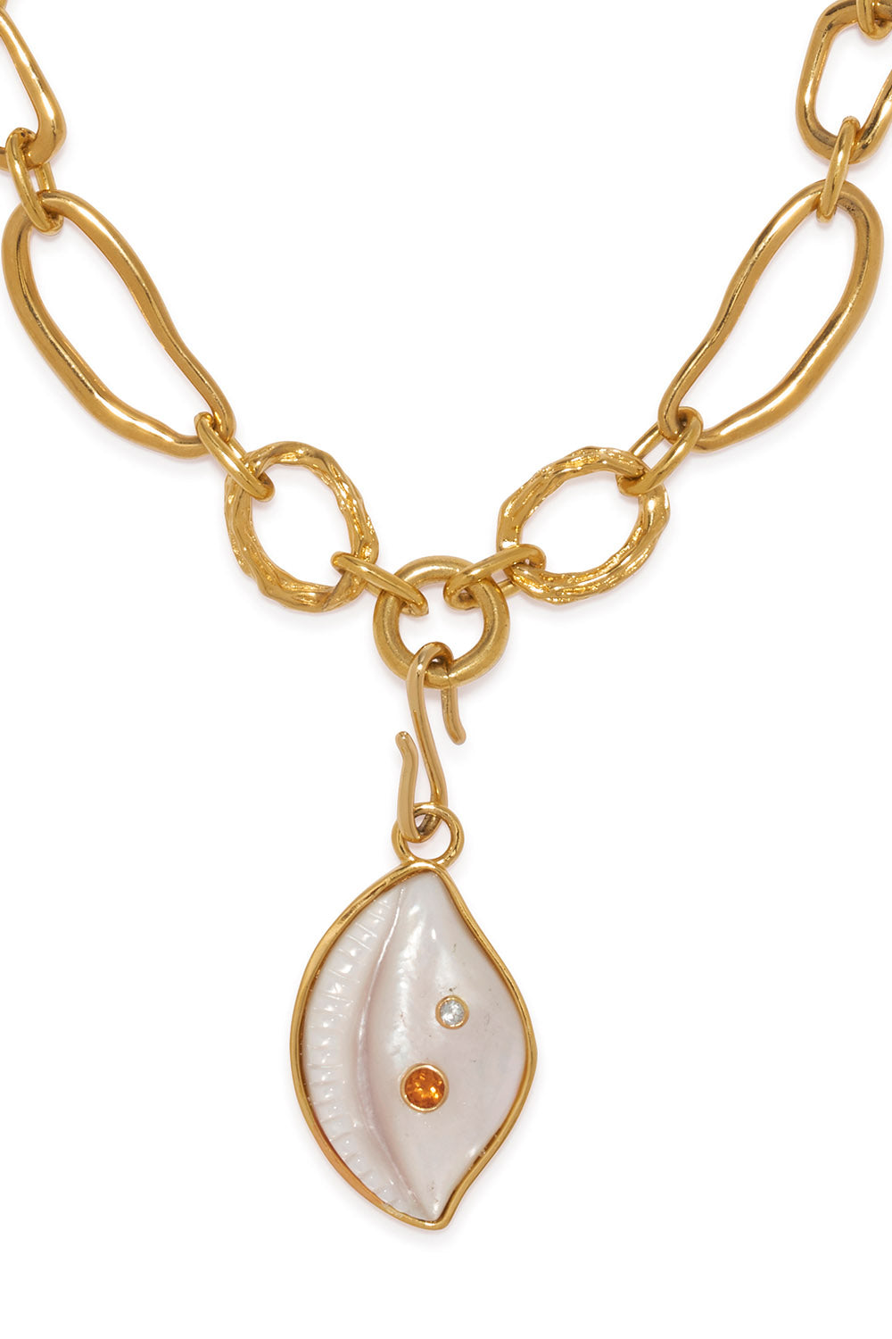 Cowrie Shell Necklace In Pearl